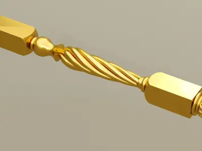 baluster 3d model gold plated door handle 3D model