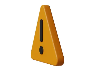 Warning sign Low-poly 3D model