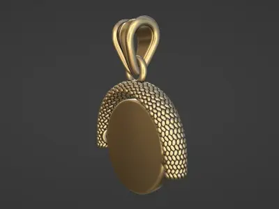 custom weave spinning pendant w fluted bail 3D print model