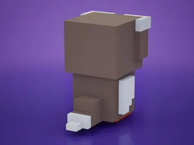 Voxel - Owl Low-poly 3D model