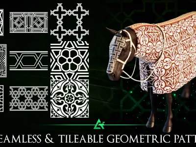 600 Tileable Geometric Ornamental Alpha Patterns - Vol 3 Texture