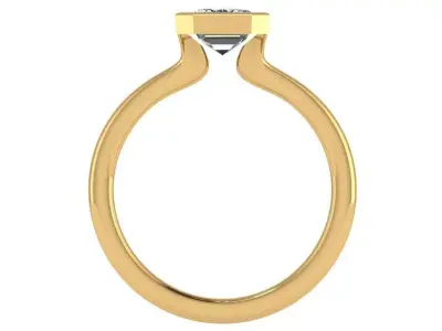 emerald bezel cut solitaire  3D print model