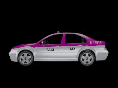 Taxi Car Mexico City 3D model