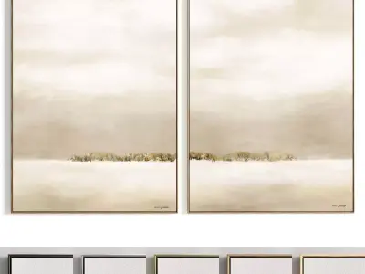 Plaster Two Photo Frame 466 Low-poly 3D model