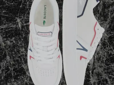 LACOSTE 3D SHOES - WHITE - BLUE - RED Low-poly 3D model