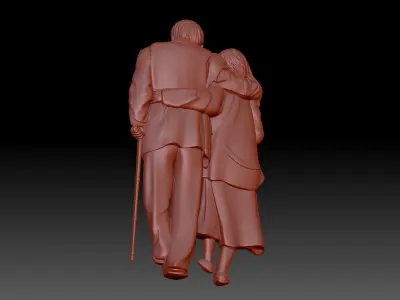 Elderly Couple 3D print model