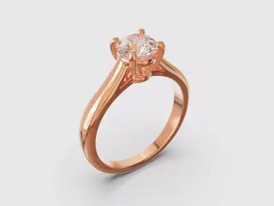 Car tier inspired solitaire engagement ring  3D print model