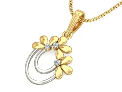 Solitaire Women Pendant 3dm STL OBJ FBX Renders Details 3D print model 22