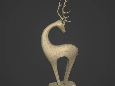 Abstract Deer Figurine - Ready for 3D Printing Low-poly 3D model