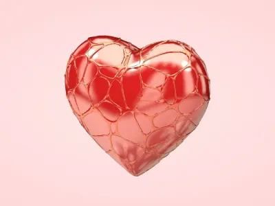 Heart covered in Web Low-poly 3D model