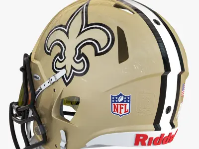 Riddell speed helmet new orleans saints 3D model