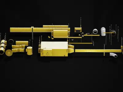 Ventilation system ID 5 Low-poly 3D model