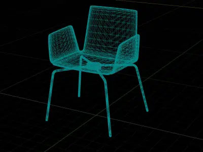 PlusHalle Wing Chair UE4 Low-poly 3D model