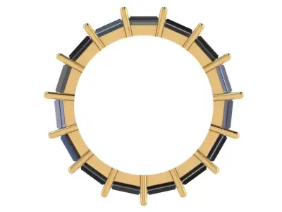 Baguette-cut shaped Eternity ring 3D print model