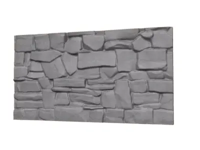 Raw Granite Cliff Wall Detail 3D model