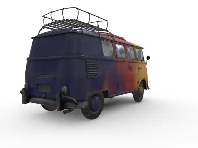 volkswagen-old-van volkswagen bus 3D model