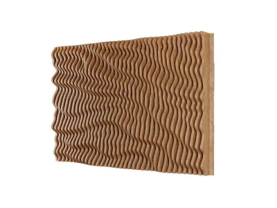 Parametric Wavy Wooden Wall Decor 14 - wood cutting machines 3D model