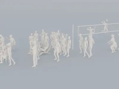 01 BEACH SPORT CASU1 CAFE1 SITTING PEOPLE SCANS MAN WOMAN 3D print model