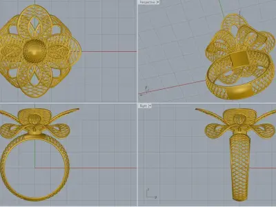 woman ring 3D print model 11