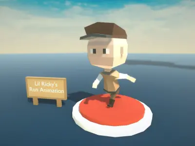 Lil Ricky Low Poly Rigged and Animated Character Low-poly 3D model
