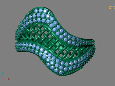 STL 3DM Women Ring Womens Ring Diamonds With Stone Model 3D print model