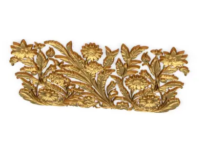 mural classic flowers decor ornament 12 3D model