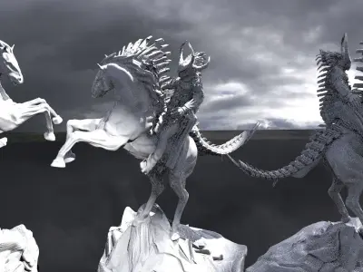 Horsemen Of The Apocalypse War 3D model