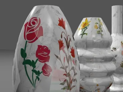 White Marble Vase  Low-poly 3D model