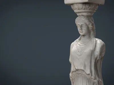 Caryatid Column Statue Low-poly 3D model
