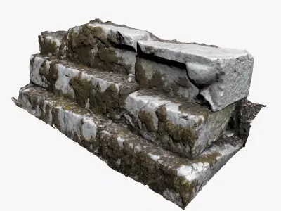 Ancient Stone Staircase Low-poly 3D model