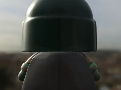 plushie Chibi Boba Fett Low-poly 3D model