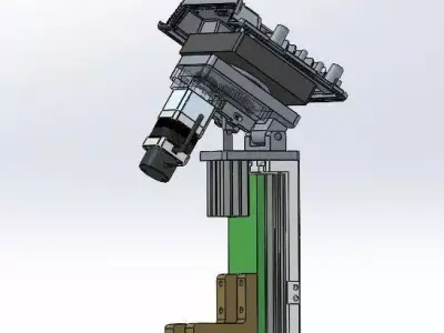 Tilting assembly with combined cylinder and rotation 3D model
