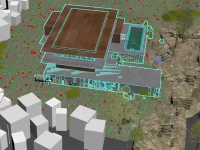 Modern Cantilever Mountain Villa 3D model