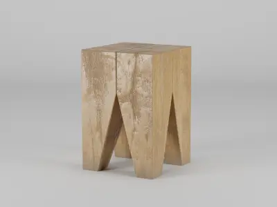Mars Angled Stump Side Table 30x30x45 Free low-poly 3D model