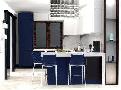 kitchen modern design in singapore Free 3D model