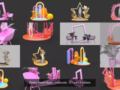 Empty Frame Back - Photocalls - 4 Pack 3D Model Collection