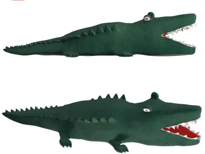 Stuffed toy Crocodile Reptile Animal plush for kid 3D model