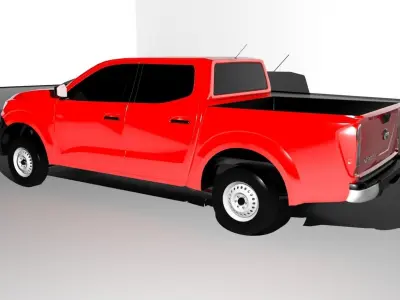 nissan np300 2016 double cab Low-poly 3D model