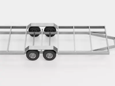 Steel Utility Trailer V1 Low-poly 3D model