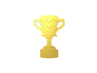 Voxel Trophy v1 005 Low-poly 3D model