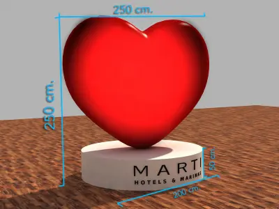 Valentines Day Heart 3D Model 3D model