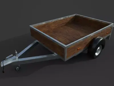 Car Utility trailer Free low-poly 3D model
