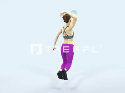 Beauty 17I Jumping Smashing Sports Volleyball Woman Low-poly 3D model