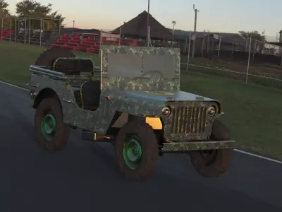 war jeep  Low-poly 3D model