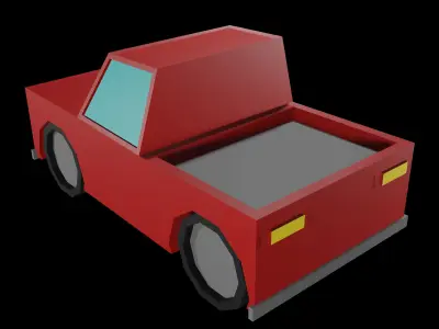 low-poly simple car  game ready Low-poly 3D model
