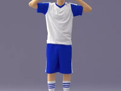 000317 Male Soccer Player with Hands by Head 1114 3D model