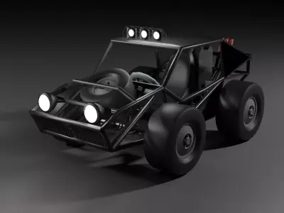 Go kart Car Vechile  Low-poly 3D model