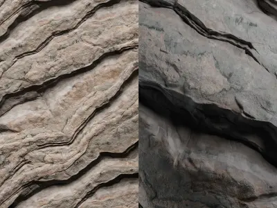 H106 Rock Cliff - PBR - 4K - Seamless - SBSAR 3D model