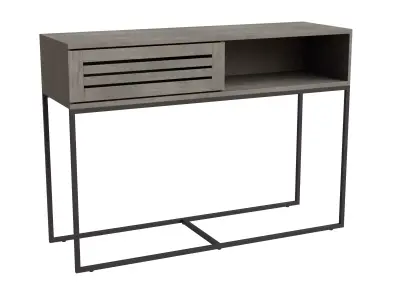 Modern Boho Slatted Dropdown Door Console Table Low-poly 3D model