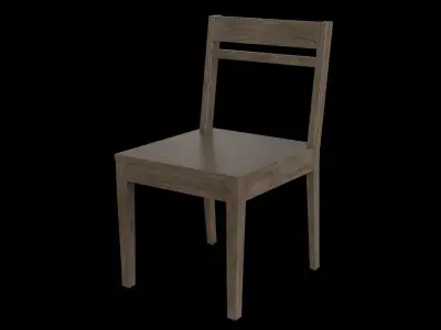 Chair wooden 04 Low-poly 3D model